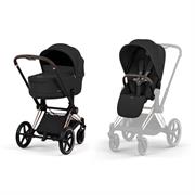 DUO PRIAM Comfort Rosegold incl. Fold Lux Carry Cot - Sepia Blac