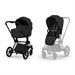 DUO PRIAM Comfort Matt Black incl. Fold Lux Carry Cot - Sepia Bl
