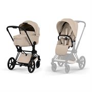 DUO PRIAM Comfort Matt Black incl. Fold Lux Carry Cot - Cozy Bei