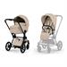 DUO PRIAM Comfort Matt Black incl. Fold Lux Carry Cot - Cozy Bei