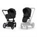 DUO ePRIAM Comfort Matt Black incl. Fold Lux Carry Cot - Sepia B