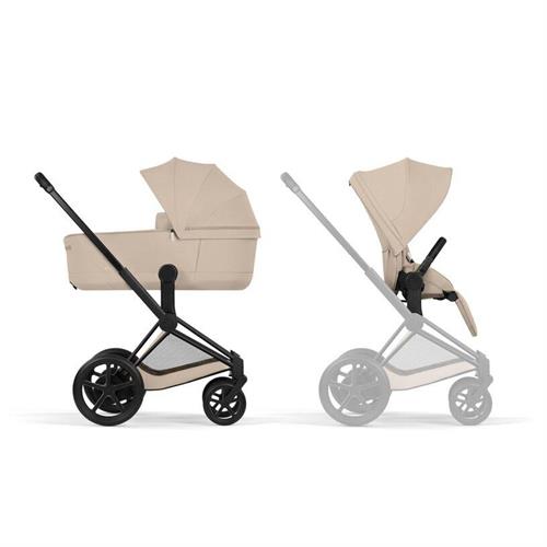 DUO ePRIAM Comfort Matt Black incl. Fold Lux Carry Cot - Cozy Be